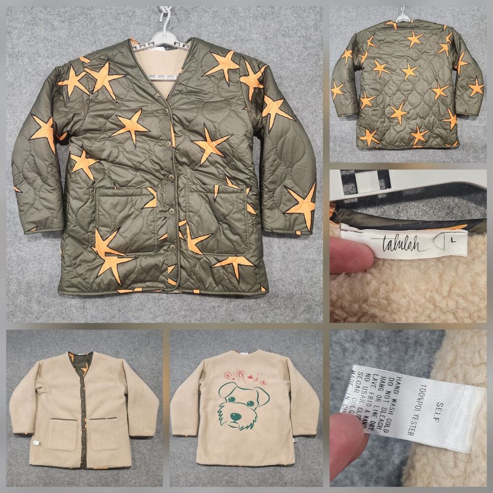 Anthropologie Talulah Womens L Large Reversible Star Schnauzer Quilted‎ Jacket
